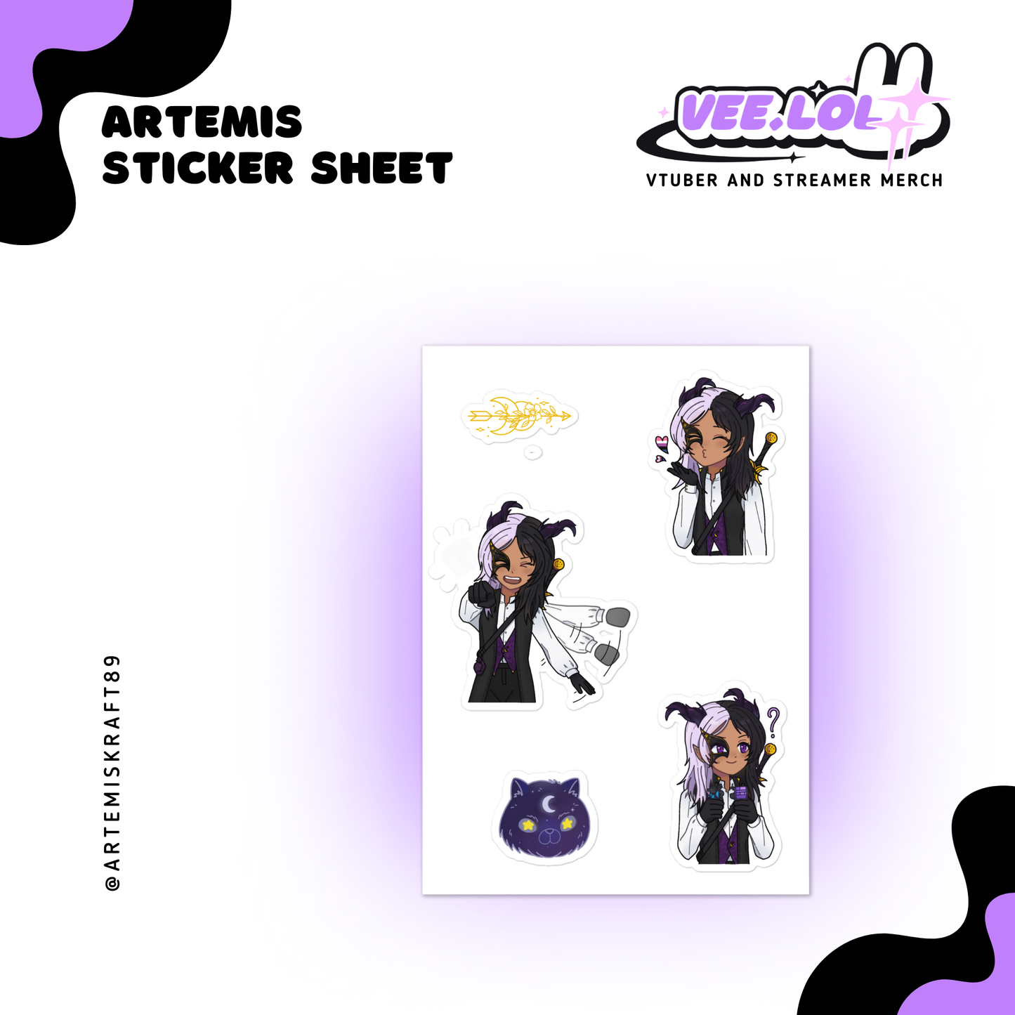 Artemis Sticker Sheet