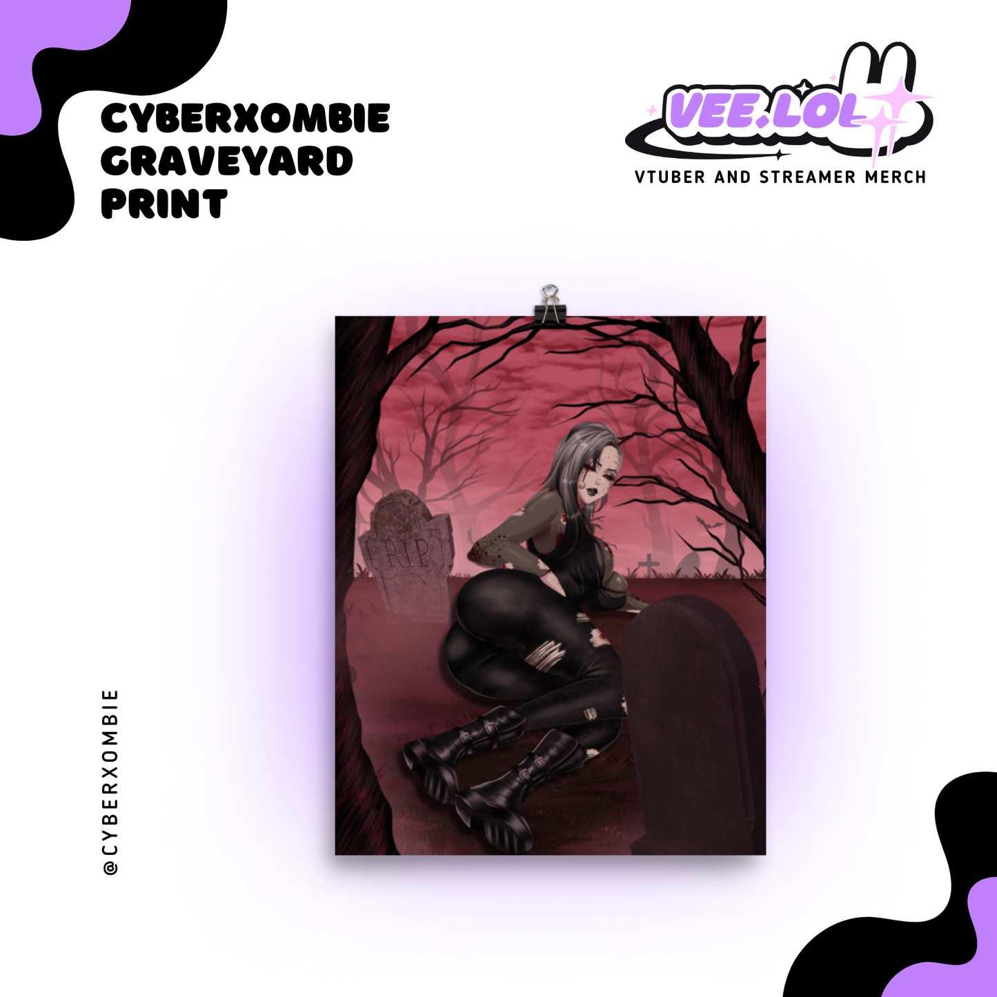 CyberXombie Graveyard Print