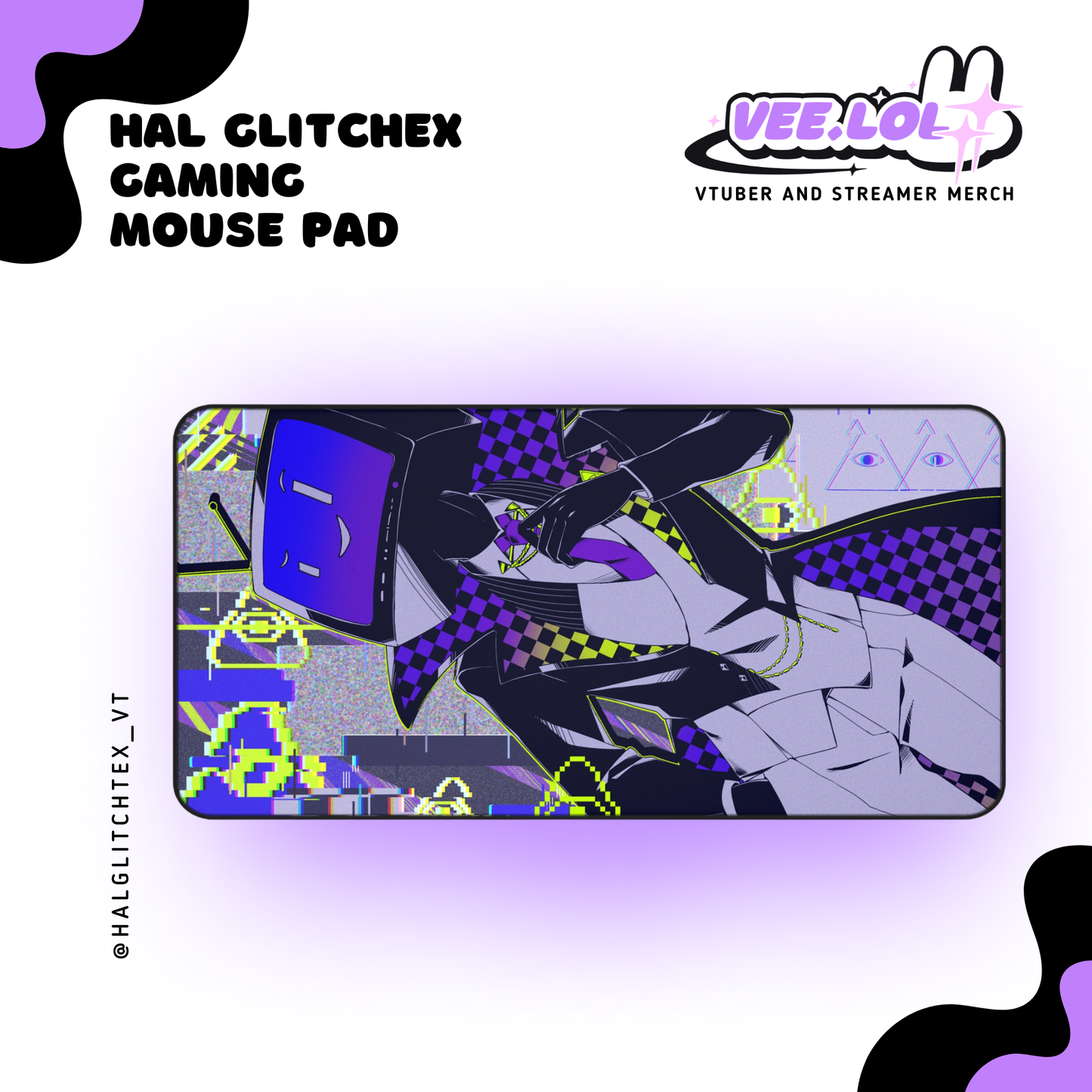 Hal Glitchtex Gaming Mousepad