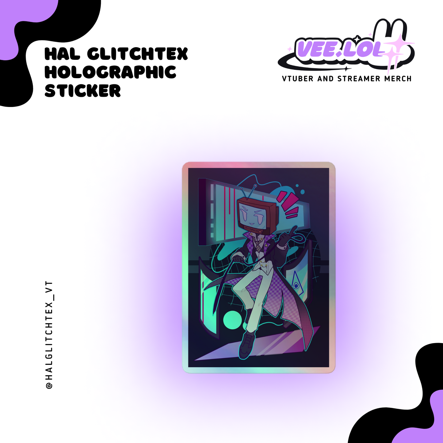Hal Glitchtex Holographic Sticker