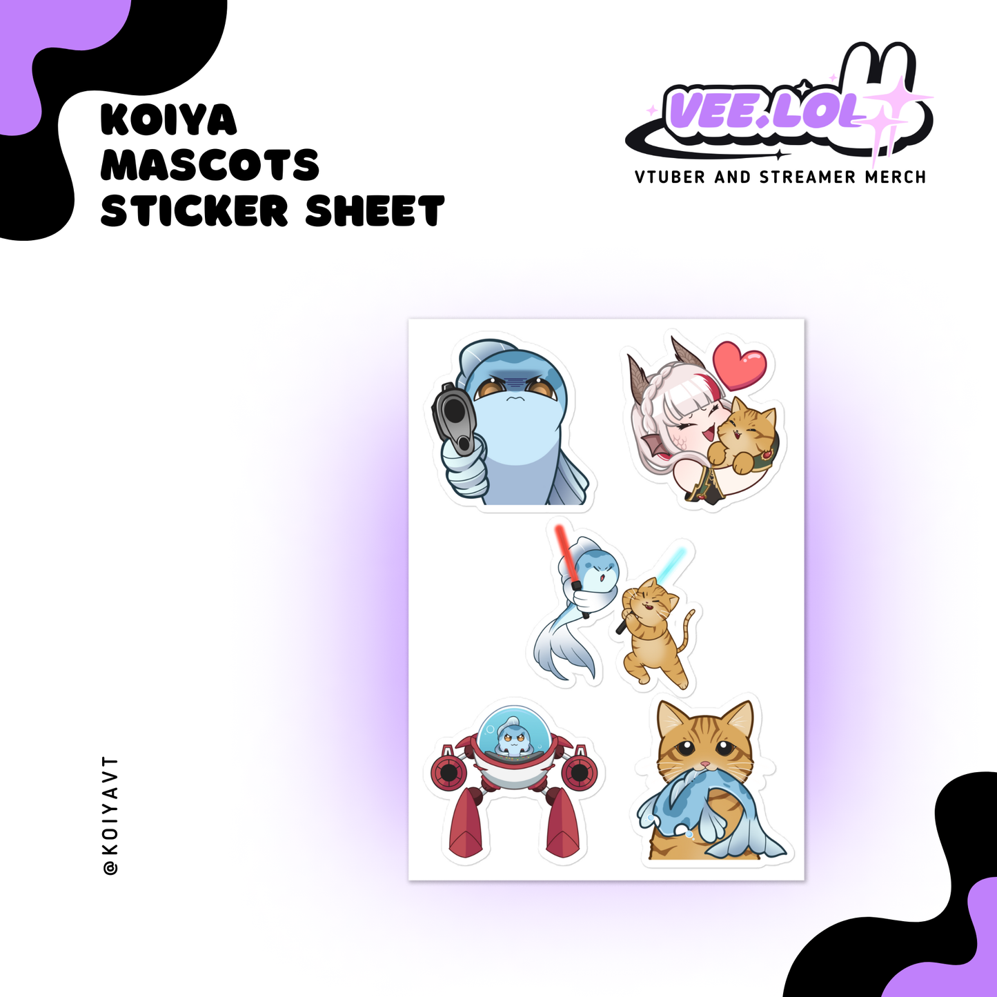 Koiya Mascots Sticker Sheet