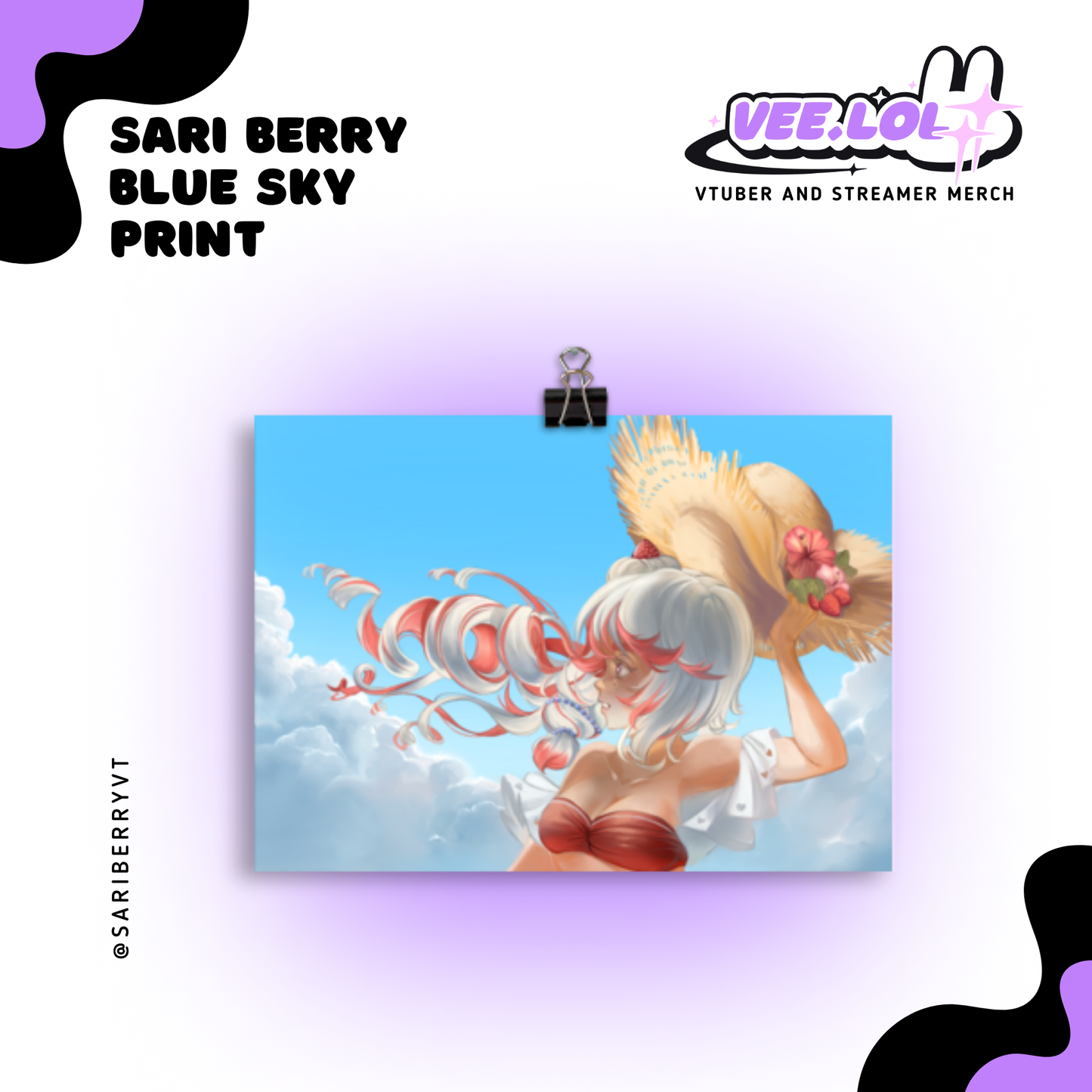 Sari Berry Blue Sky Print