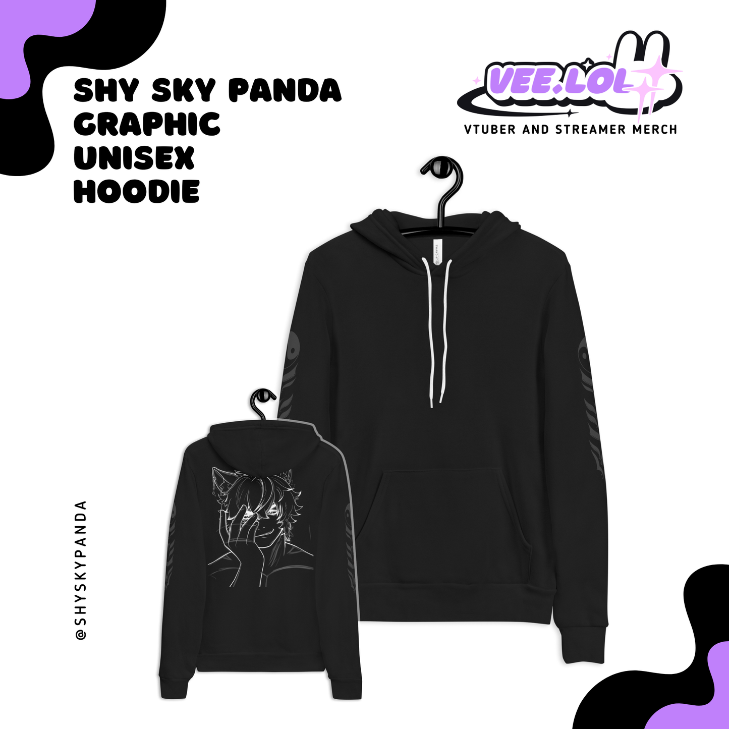 Shy Sky Panda Unisex Hoodie