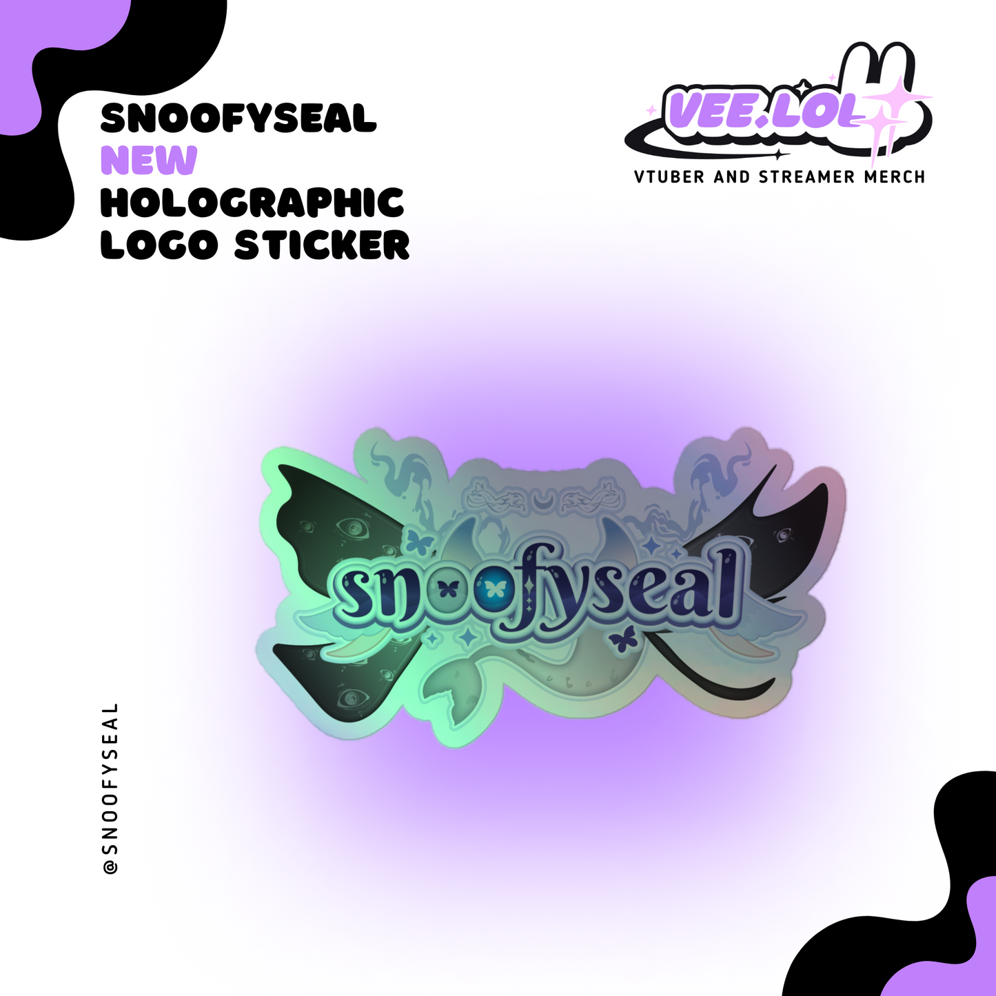 Snoofyseal Holographic Logo Sticker
