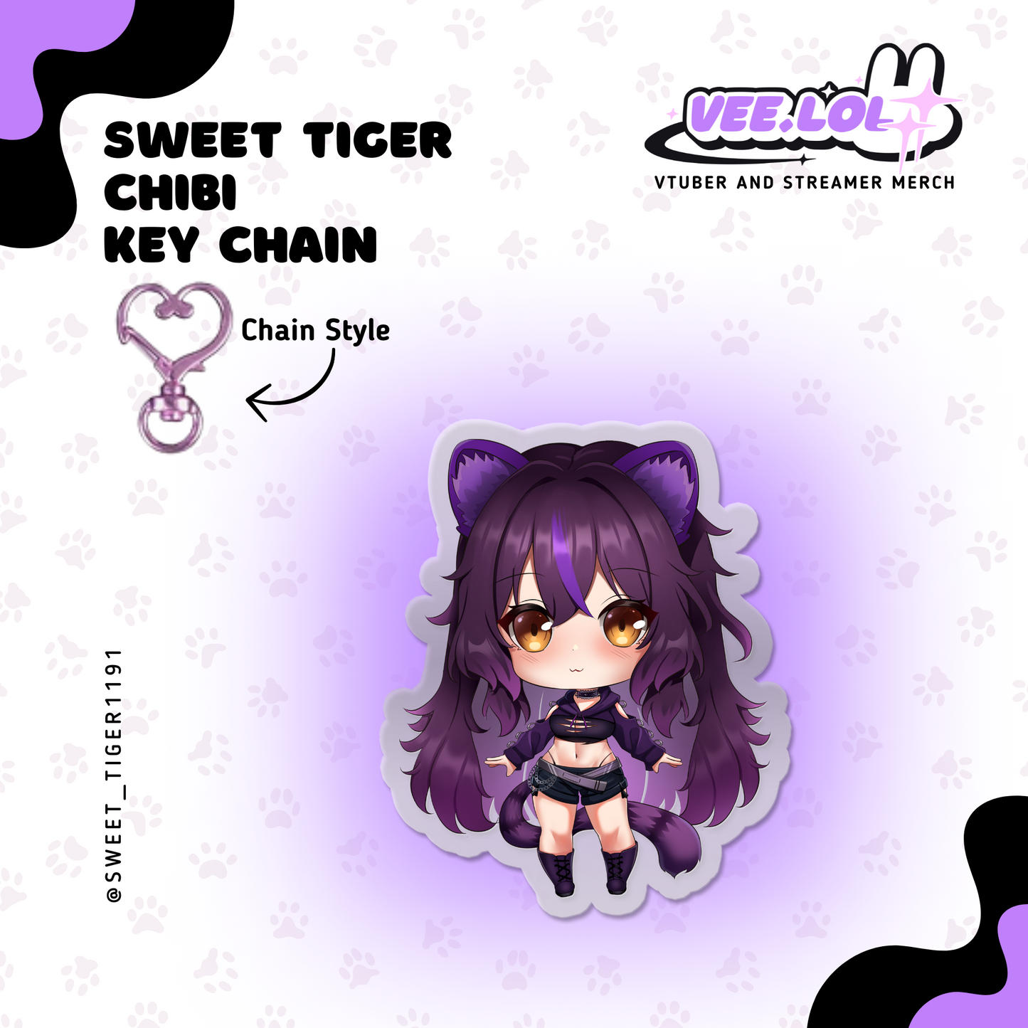 Sweet Tiger Chibi Key Chain
