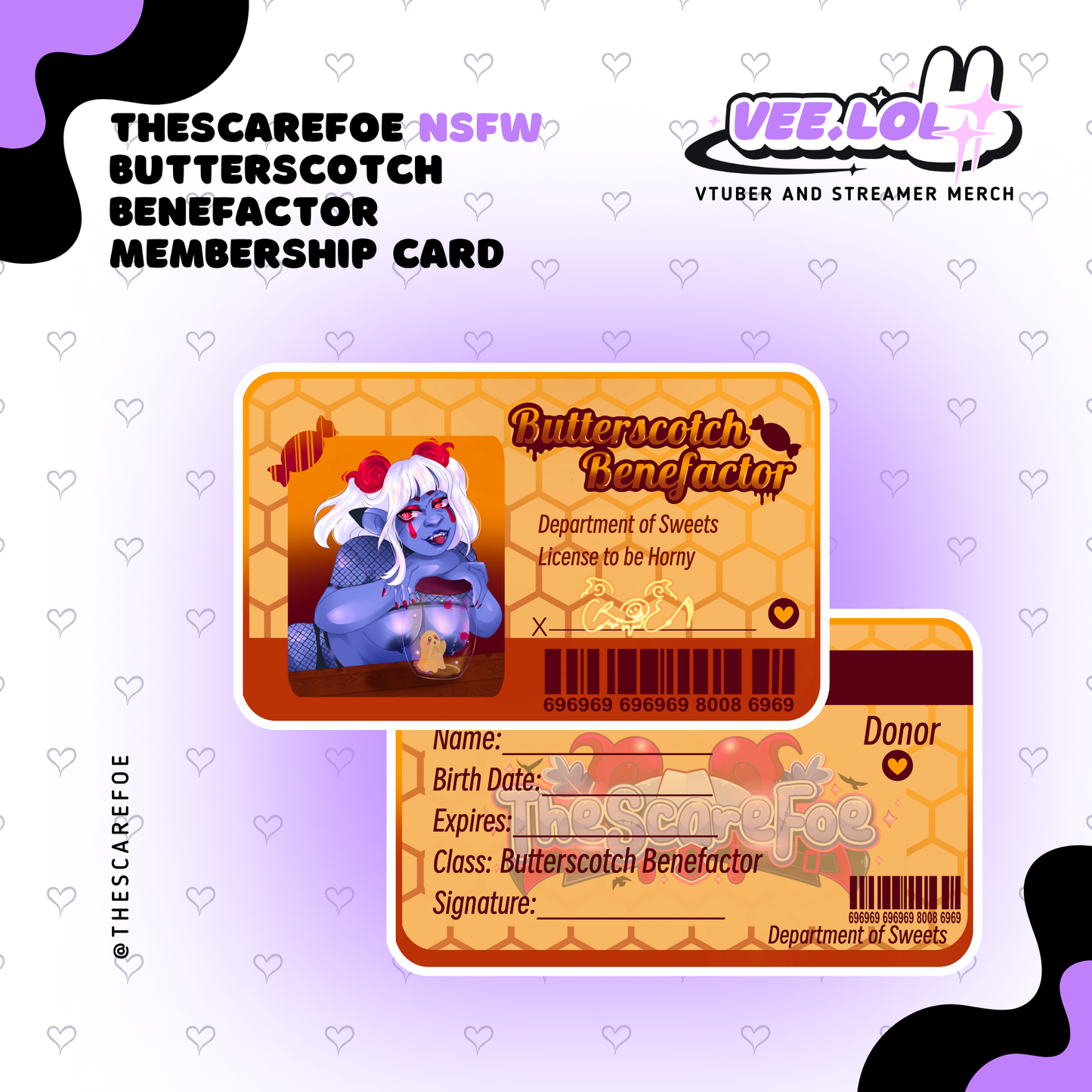 TheScareFoe NSFW Butterscotch Benefactor Membership Card