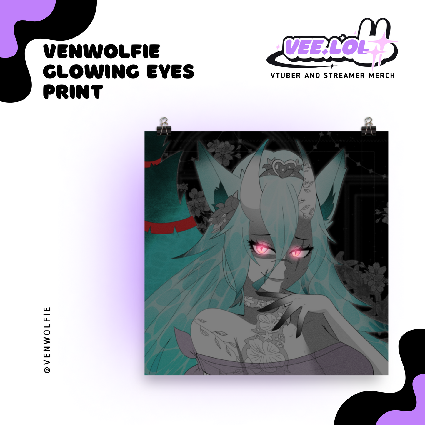 VenWolfie Glowing Eyes Print