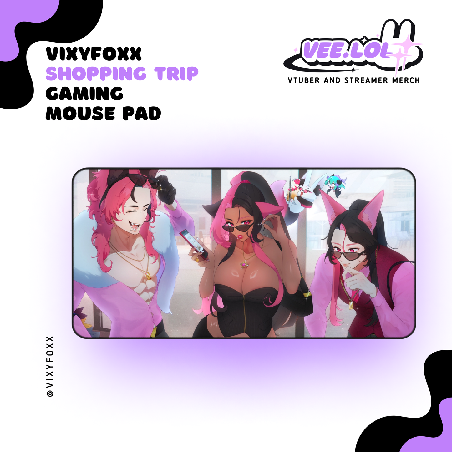 Vixy Foxx Shopping Trip Gaming Mouse Pad