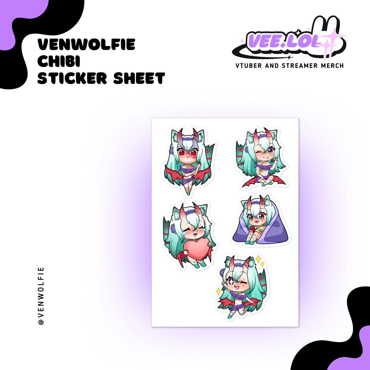 VenWolfie Chibi Sticker Sheet