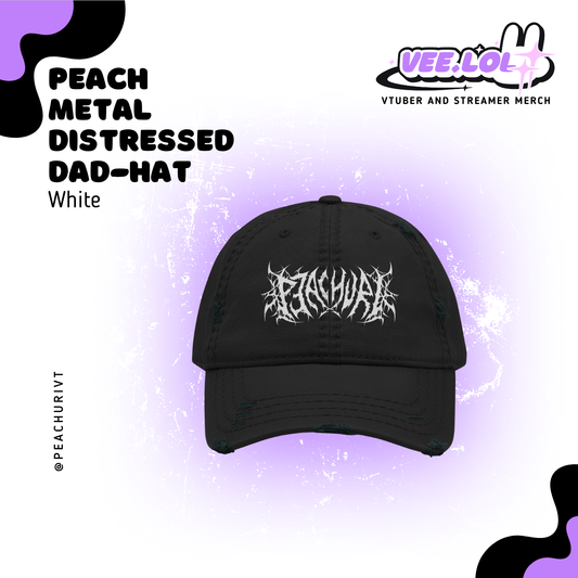 Peachuri White Distressed Dad Hat