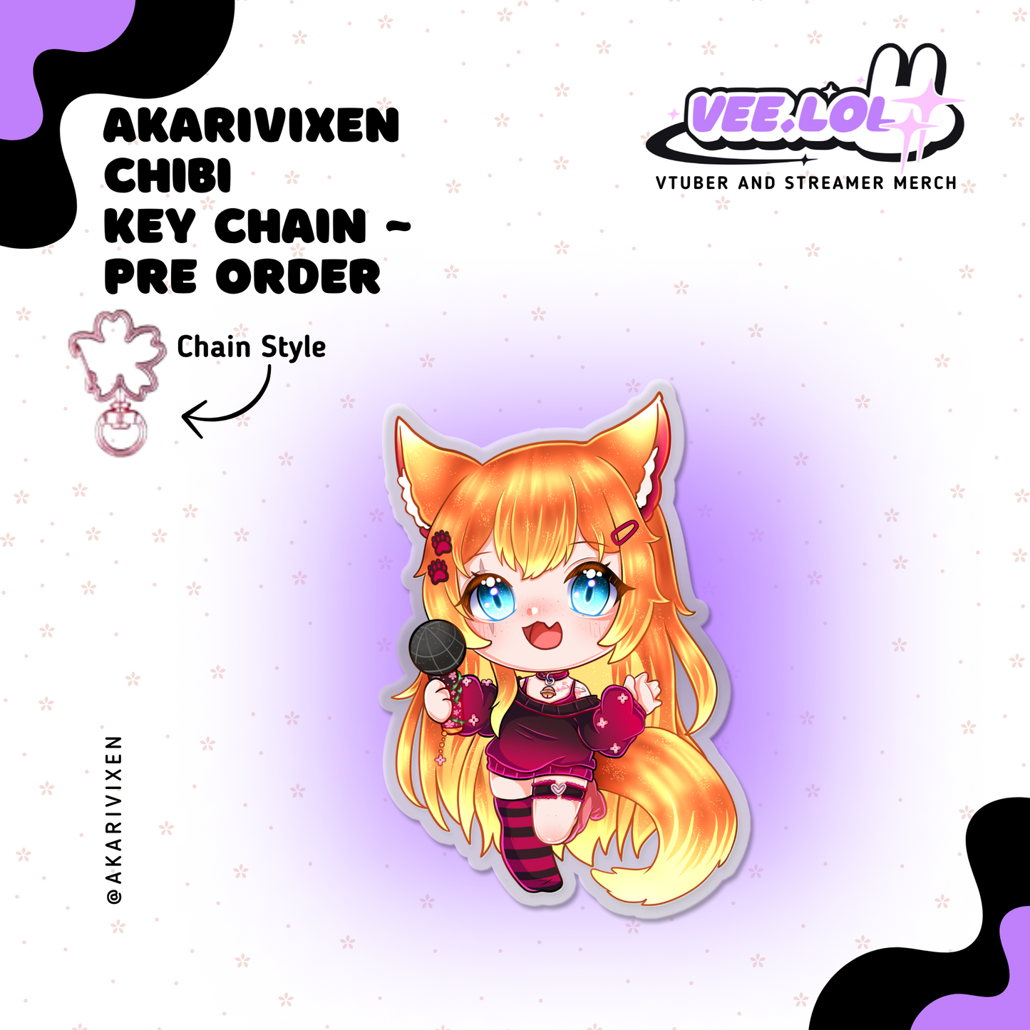 AkariVixen Chibi Key Chain ~ Pre Order