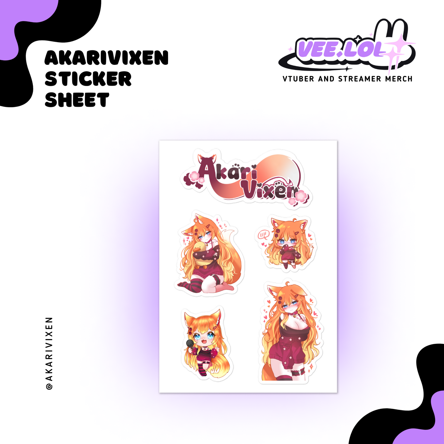 AkariVixen Sticker Sheet