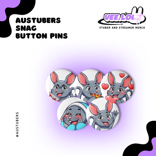 Austuber Snag Button Pins
