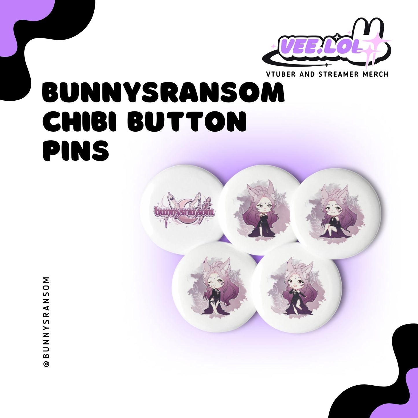 Bunnysransom Chibi Buttons