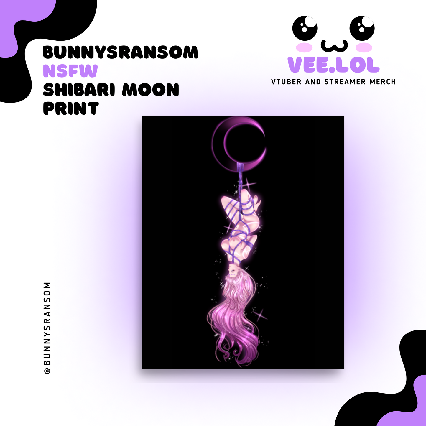 Bunny NSFW Shibari Moon Print
