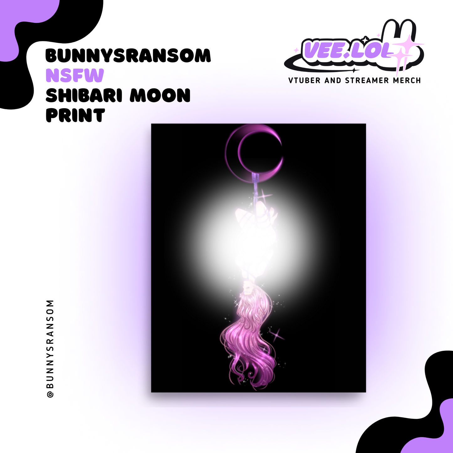 Bunny NSFW Shibari Moon Print