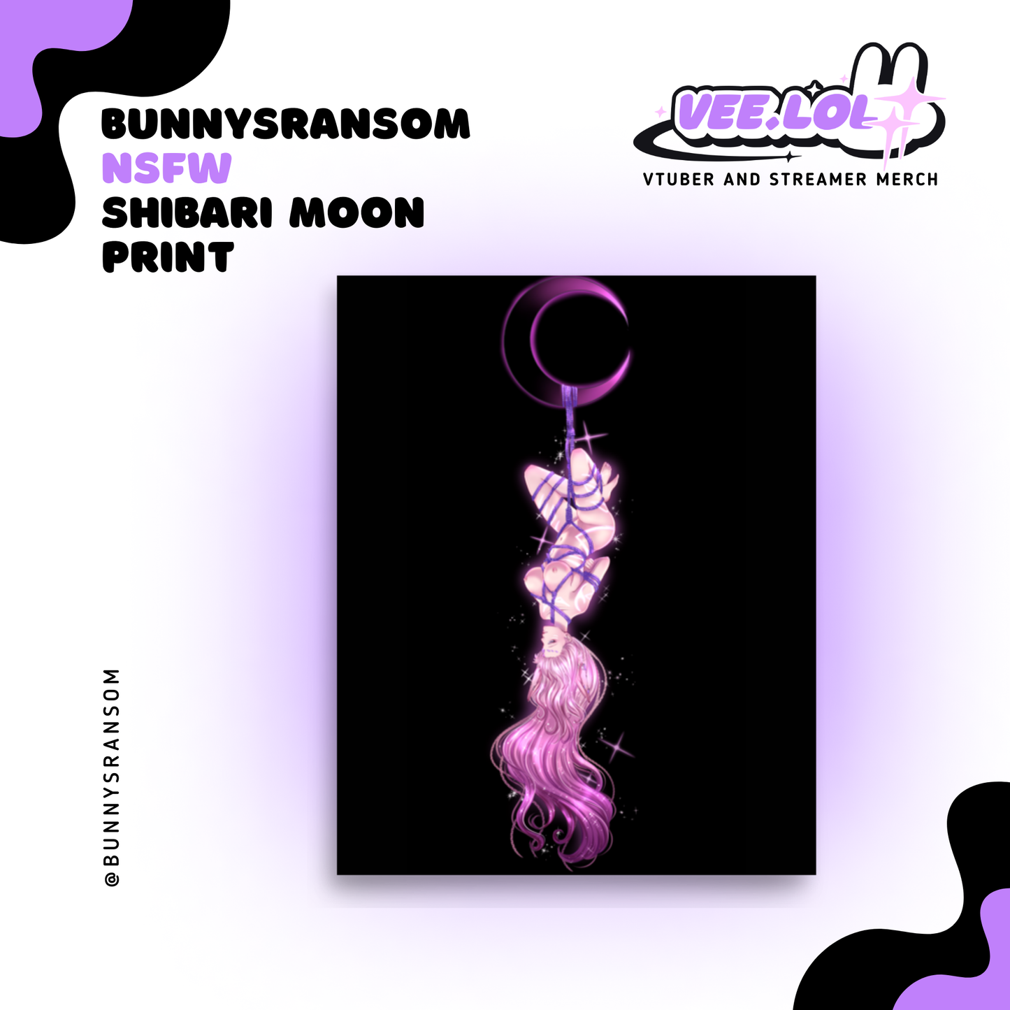 Bunny NSFW Shibari Moon Print