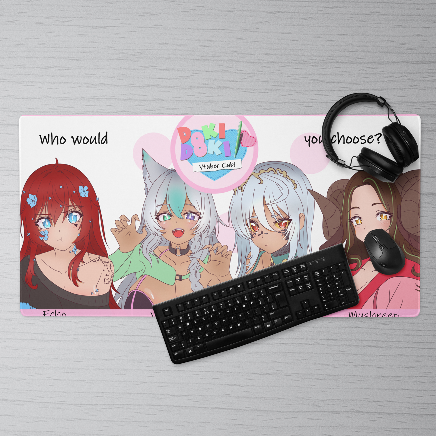 Echo Doki Doki Cover Gaming Mouse Pad