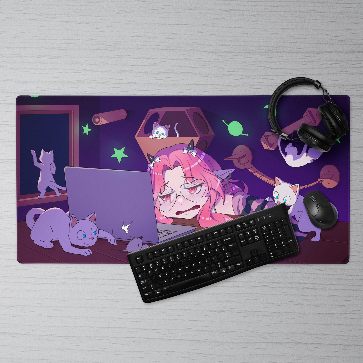 ElmiraVT Cozy Cat Gaming Mouse Pad