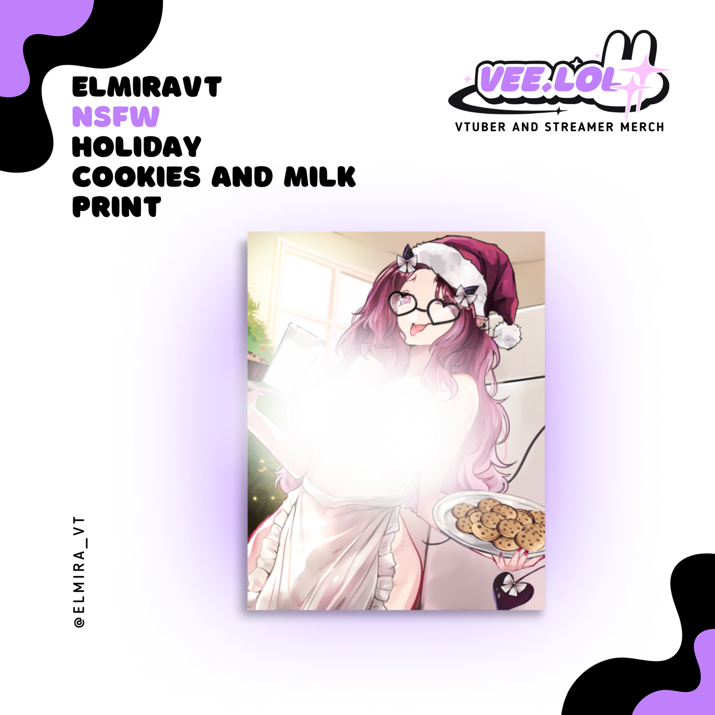 ElmiraVT NSFW Holiday Cookies and Milk Print