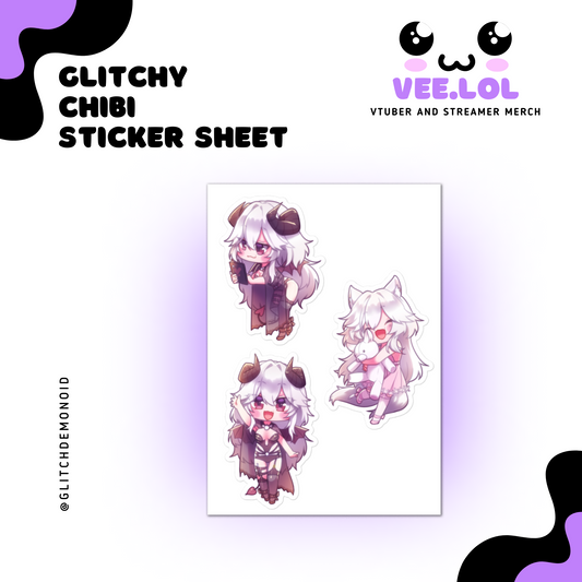 Glitchy Chibi Sticker Sheet