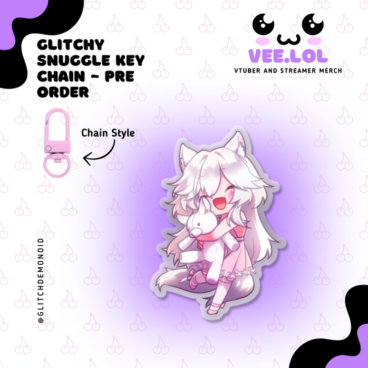 Glitchy Snuggle Key Chain ~ Pre Order