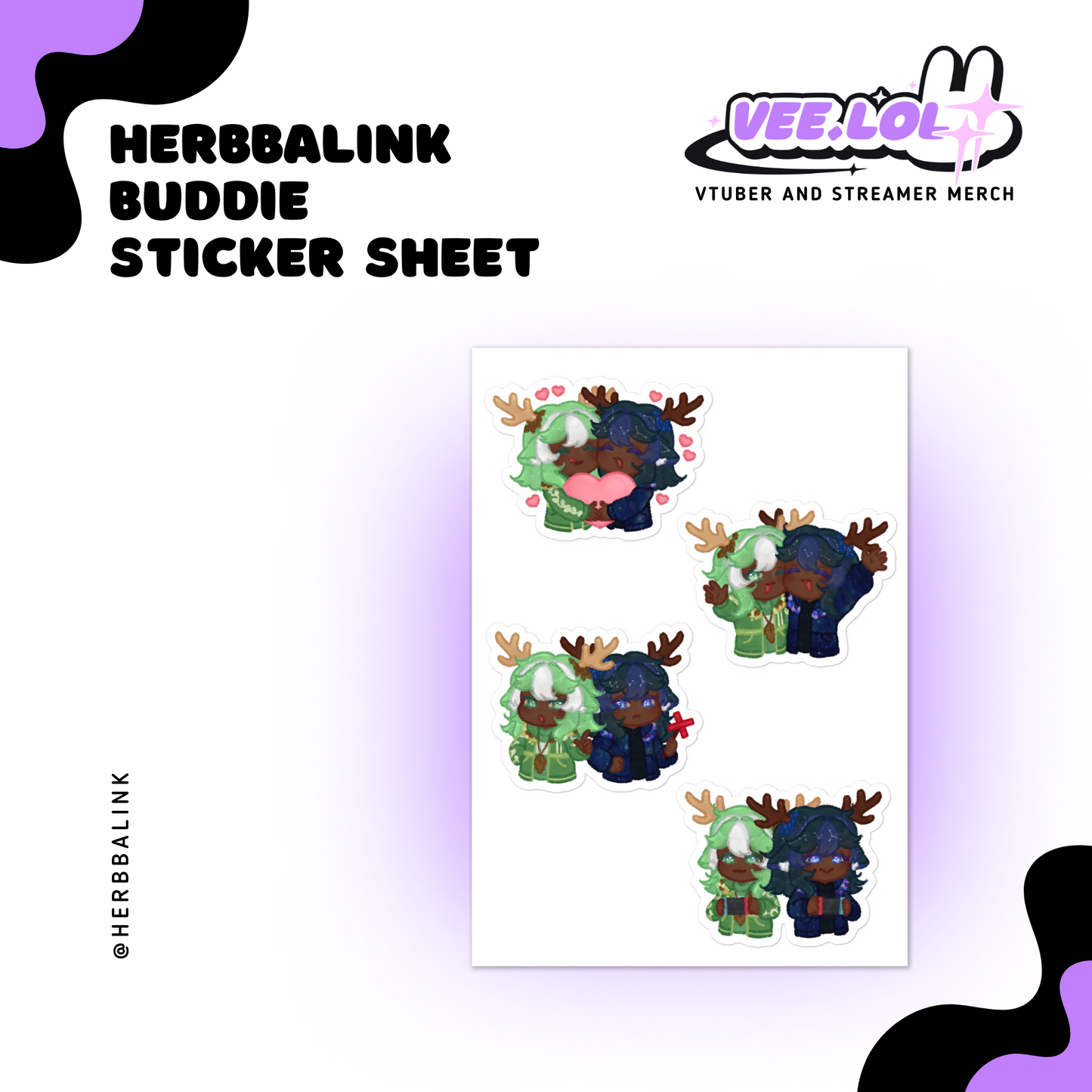 Herbbalink Buddie Sticker Sheet