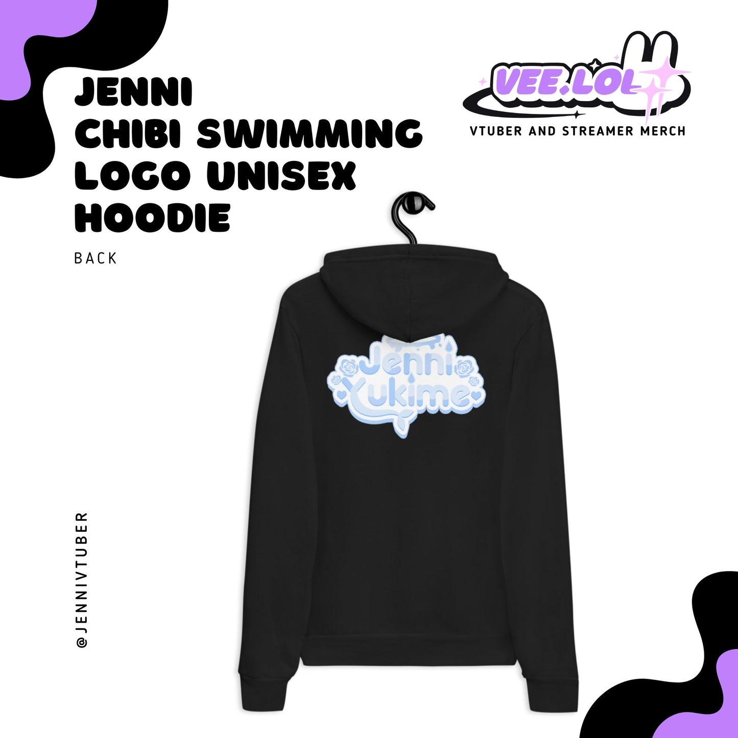 Jenni Chibi Swimming Logo Unisex Hoodie