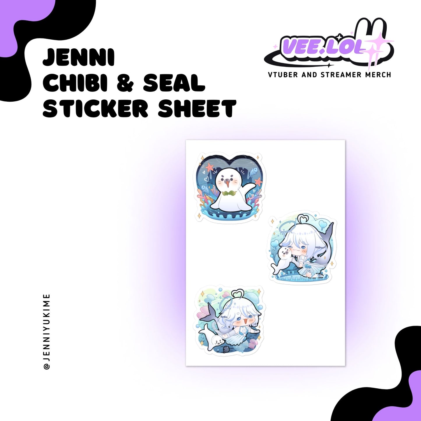 Jenni Chibi & Seal Sticker Sheet