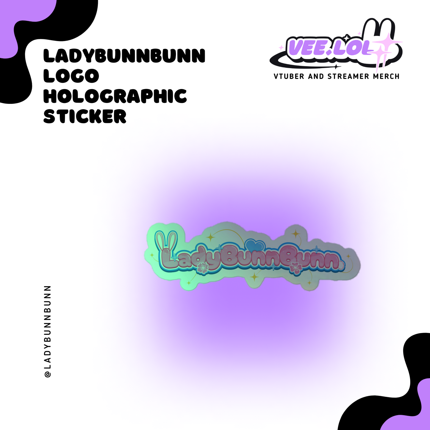 LadyBunnBunn Logo Holographic Sticker