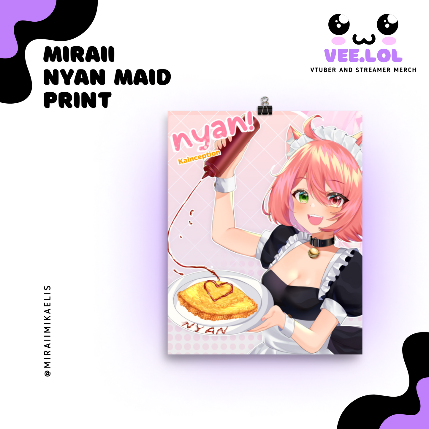 Miraii Signed Nyan Maid Print