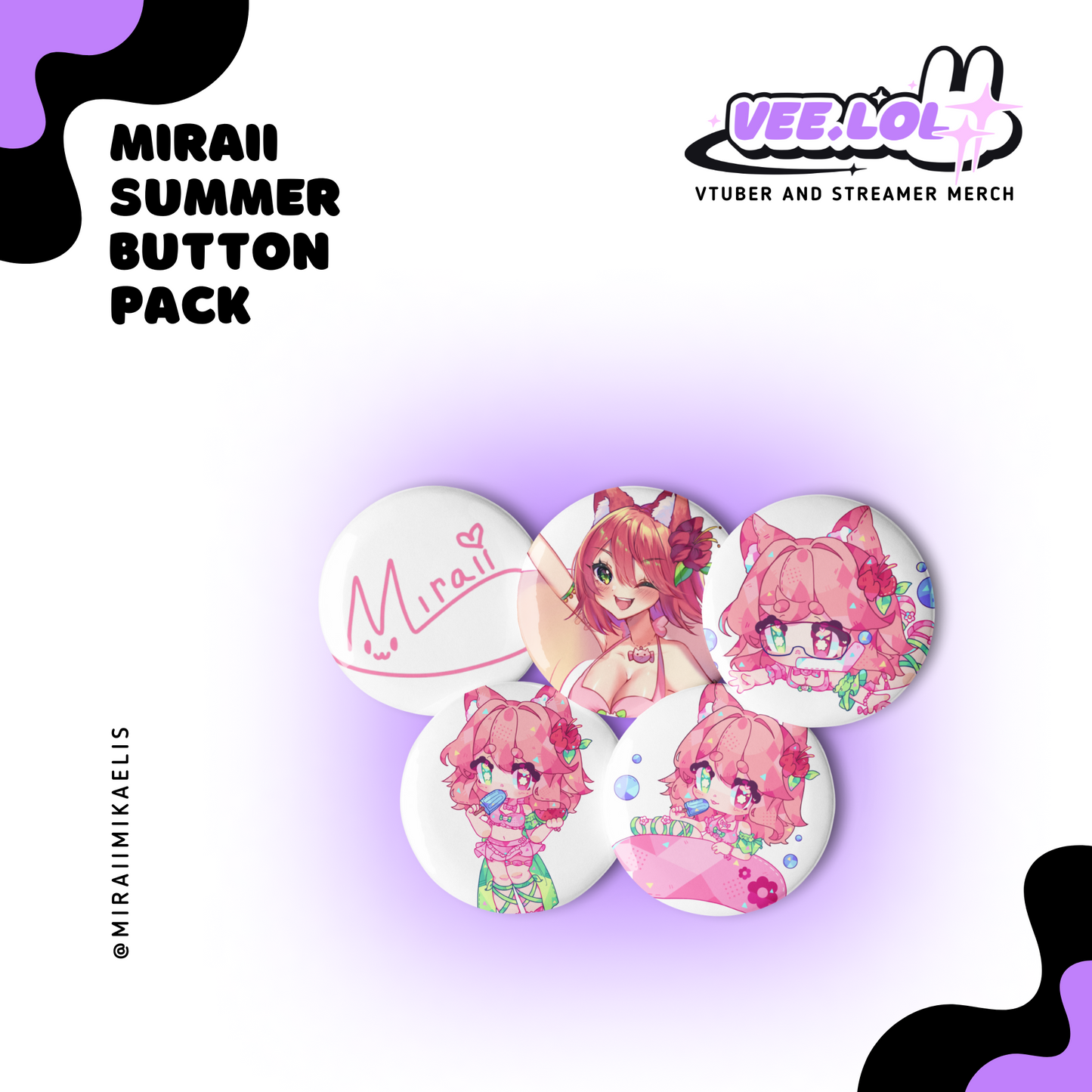 Miraii Summer Button Pack