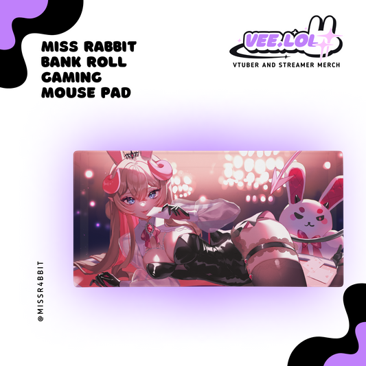 Miss Rabbit Bank Roll Gaming Mouse Pad