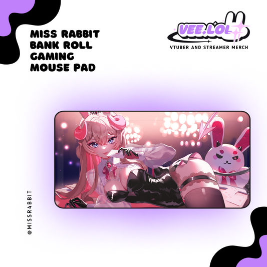 Miss Rabbit Bank Roll Gaming Mouse Pad