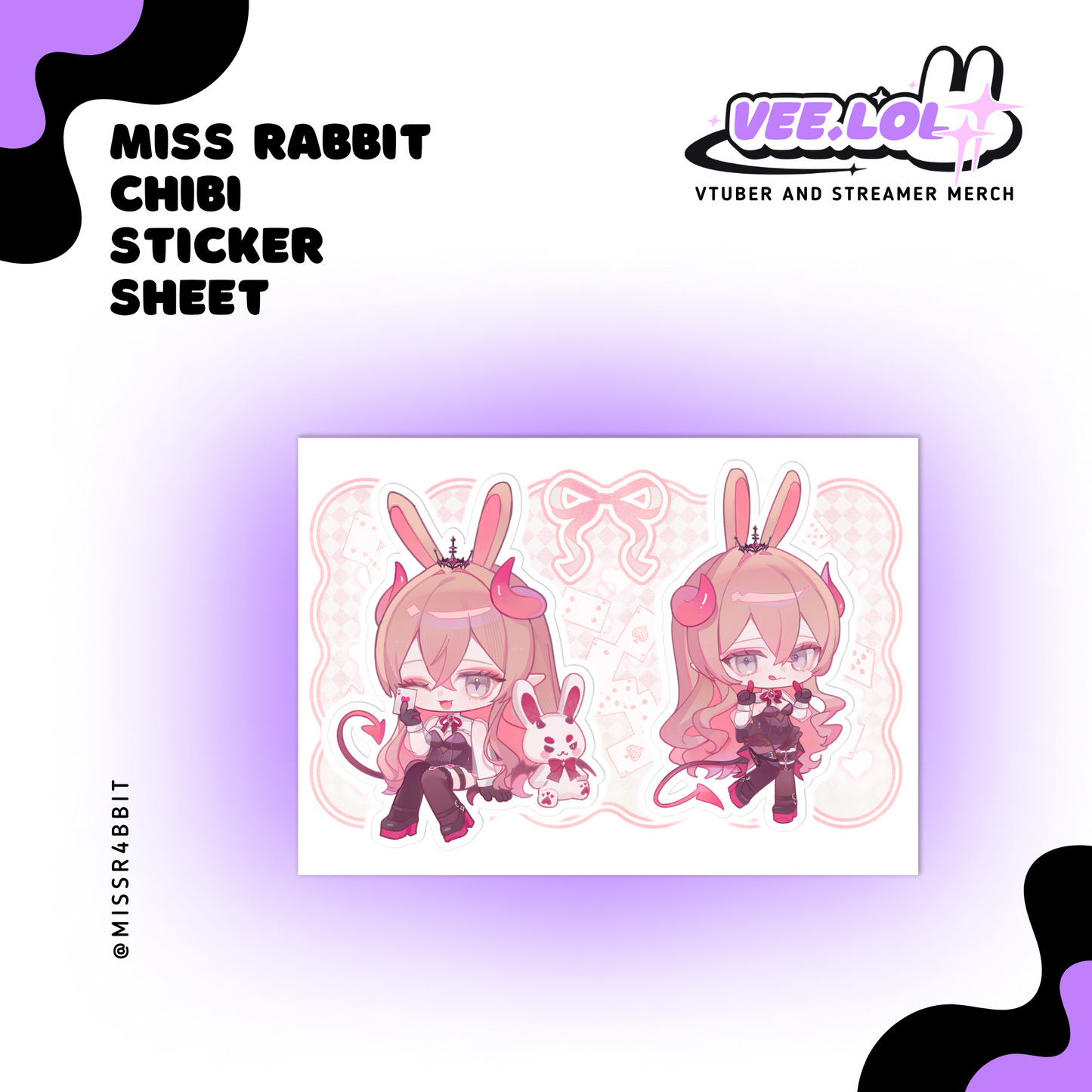 Miss Rabbit Chibi Sticker Sheet