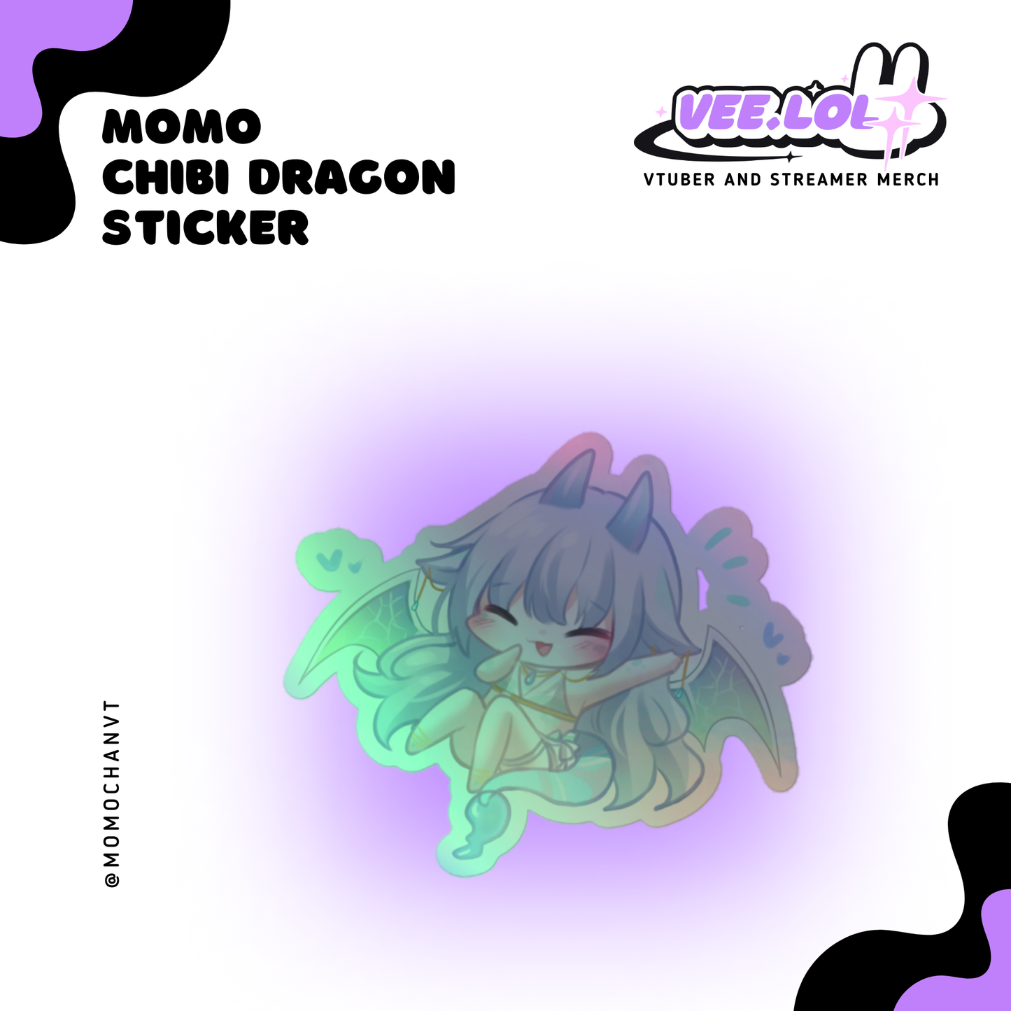 Momo Chibi Dragon Sticker