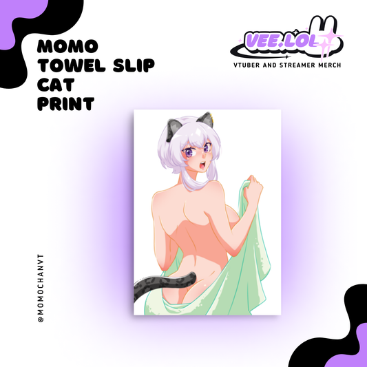 Momo Towel Slip Cat Print