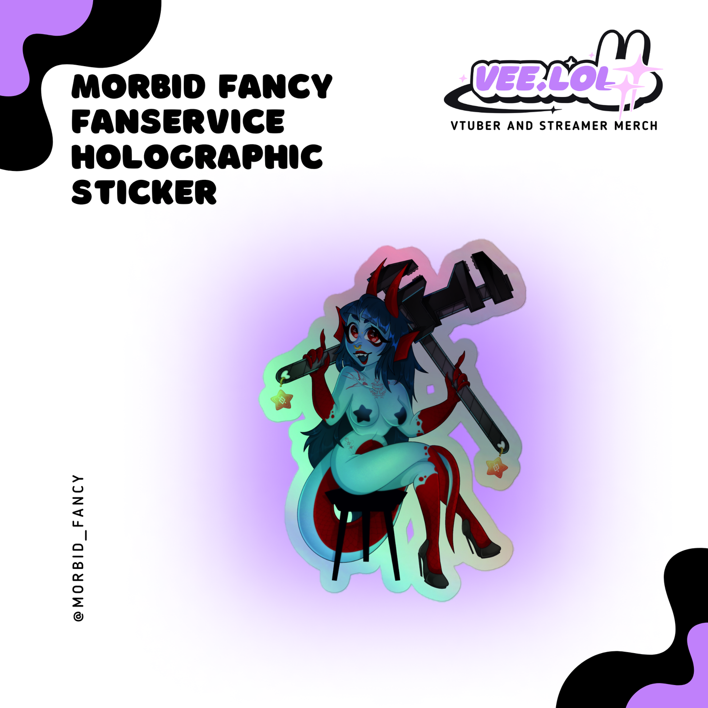 Morbid Fancy Fanservice Holographic Sticker