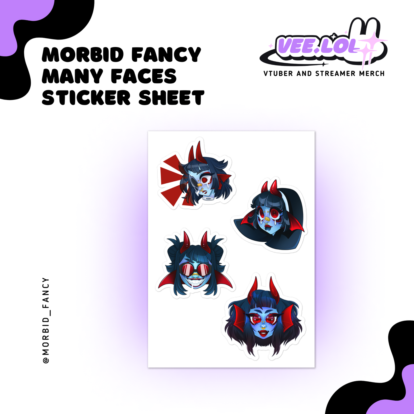 Morbid Fancy Many Faces Sticker Sheet