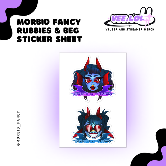 Morbid Fancy Rubbies & Beg Sticker Sheet