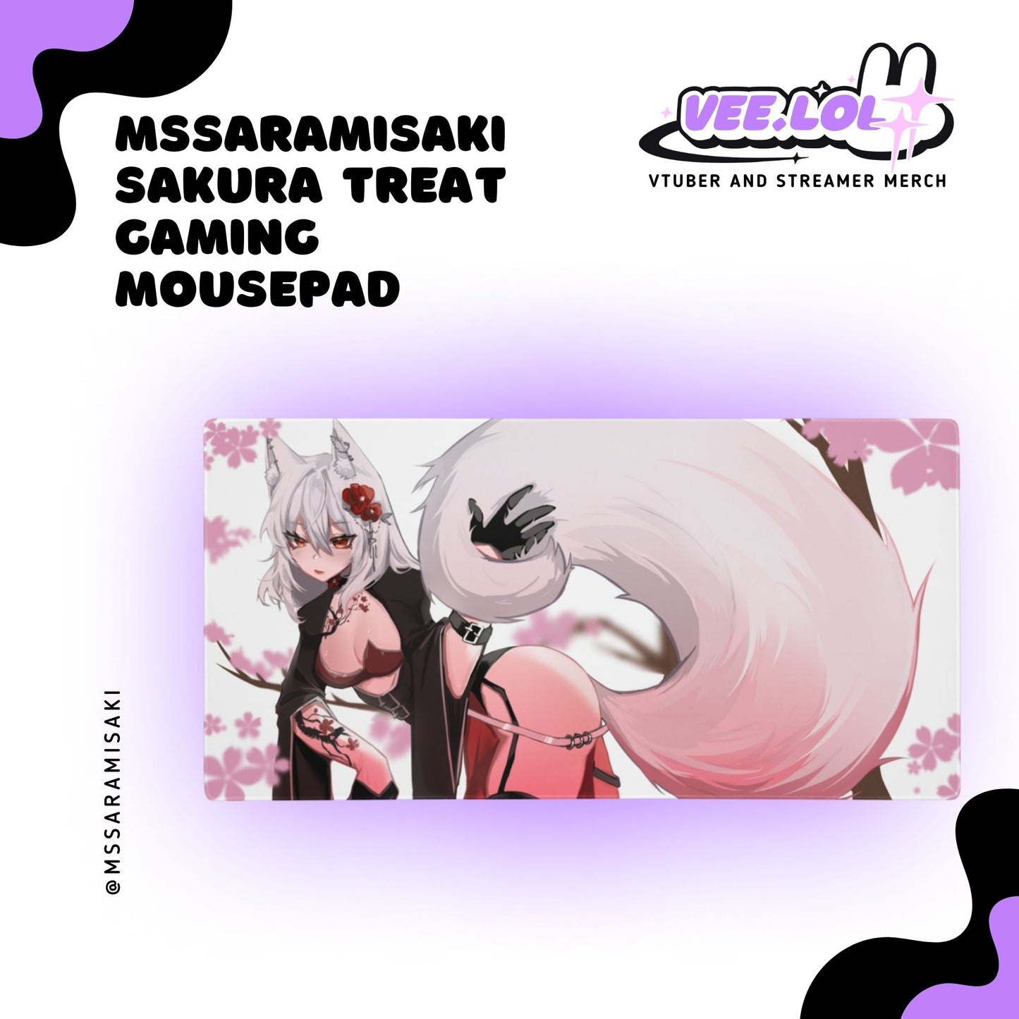 MsSaraMisaki Sakura Treat Gaming Mousepad