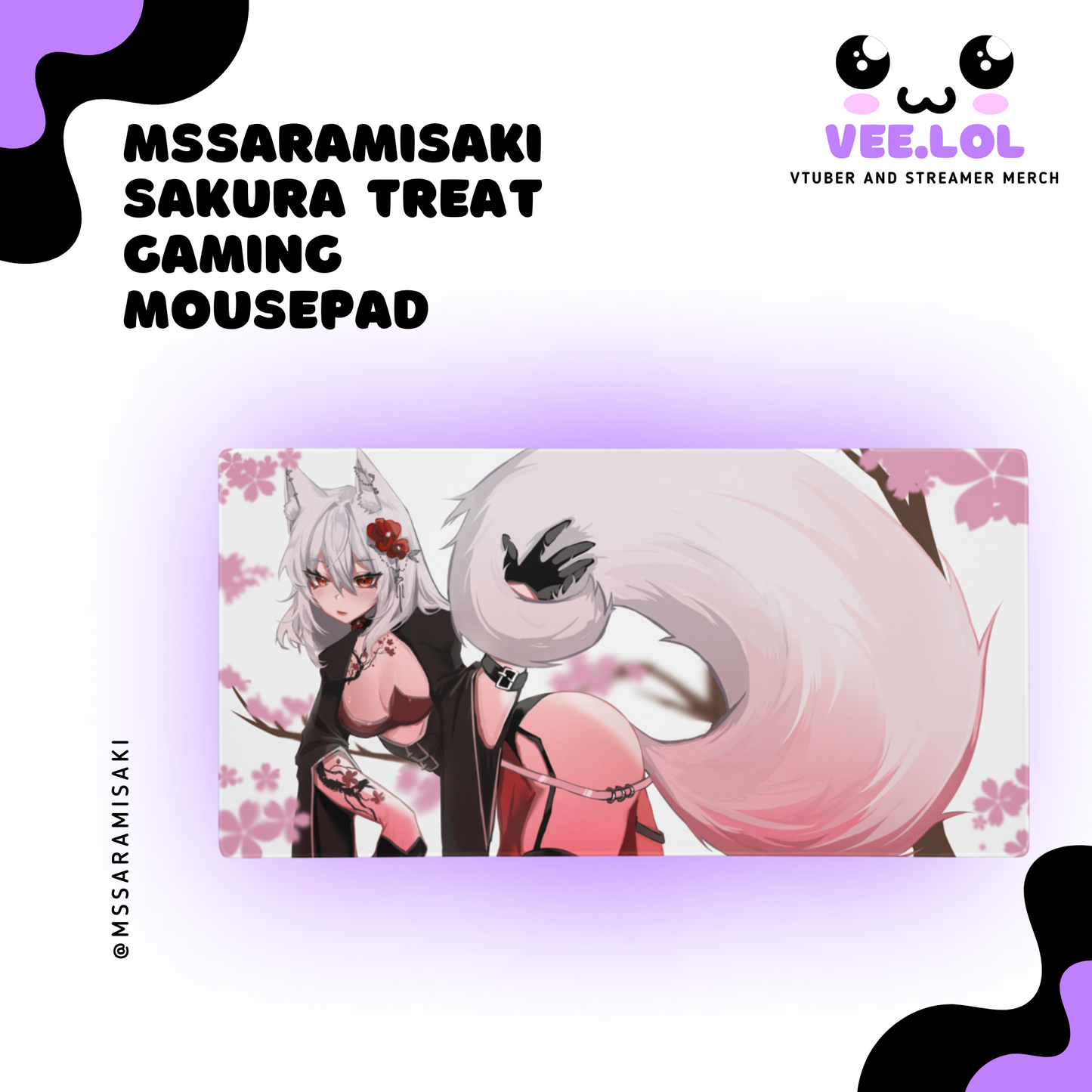 MsSaraMisaki Sakura Treat Gaming Mousepad