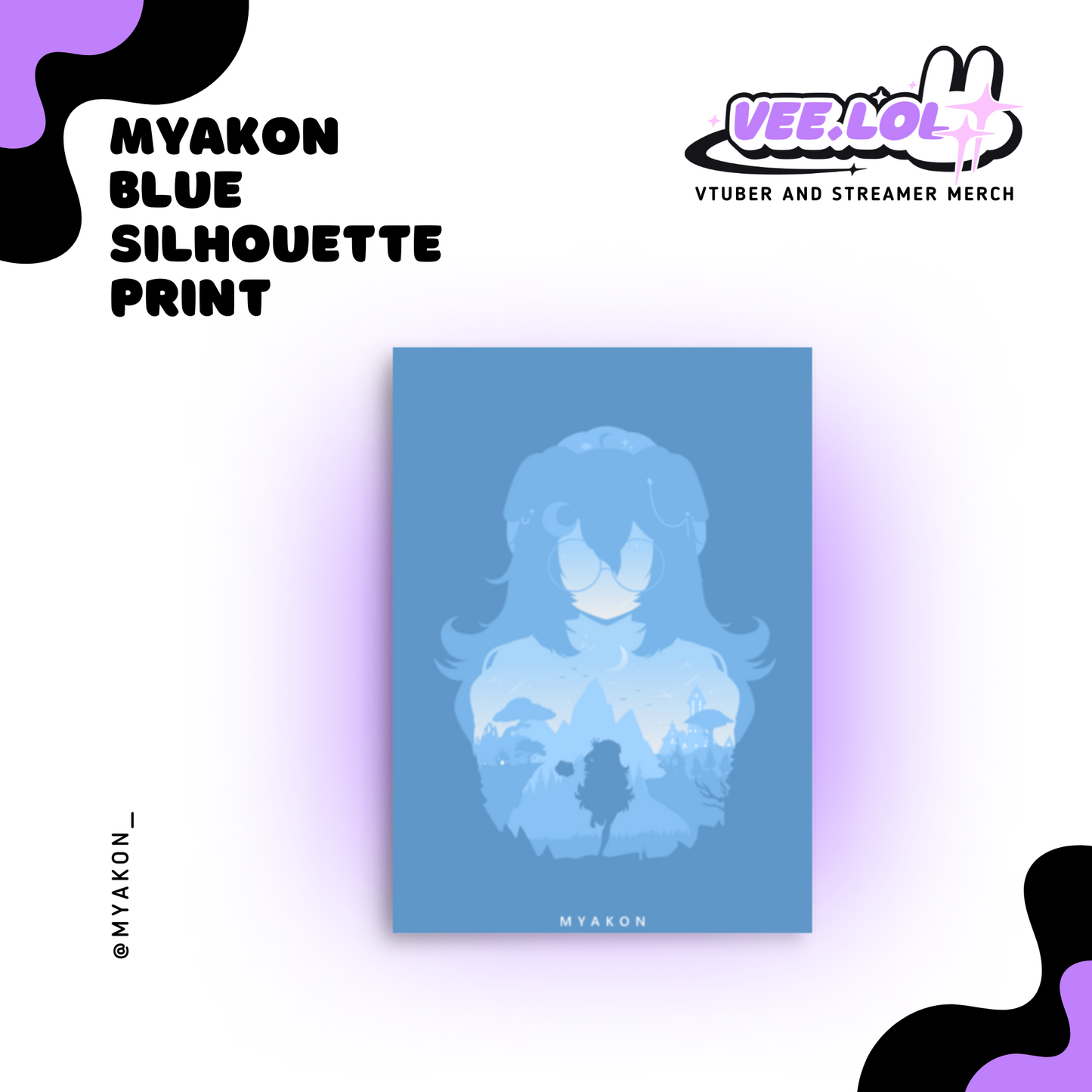 Myakon Blue Silhouette Print