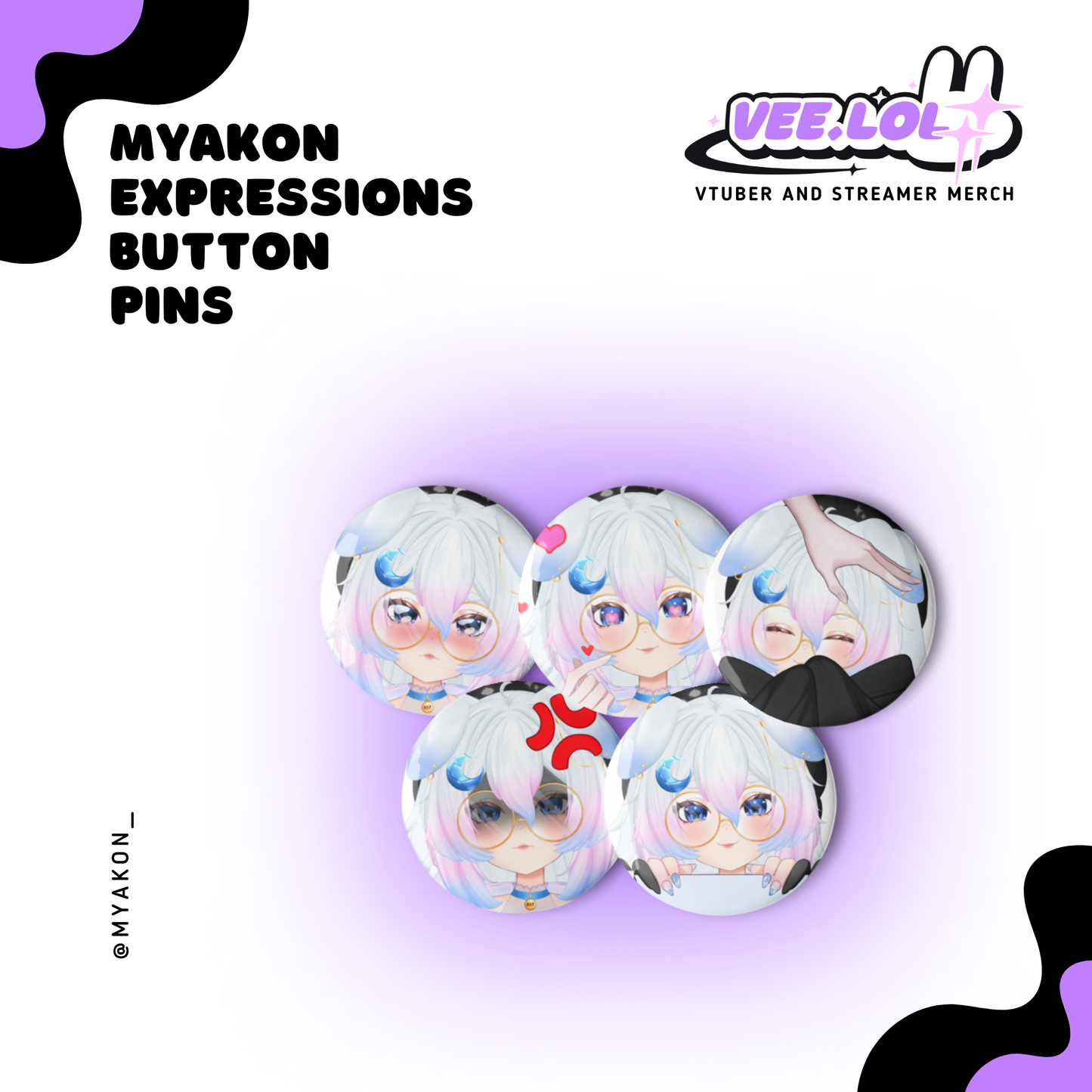 Myakon Expressions Button Pins