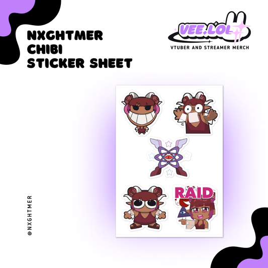 Nxghtmer Chibi Sticker Sheet