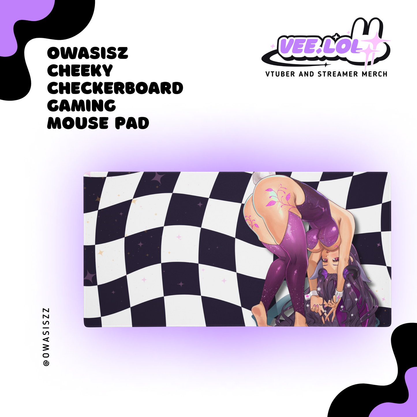 Owasisz Cheeky Checkerboard Gaming Mouse Pad