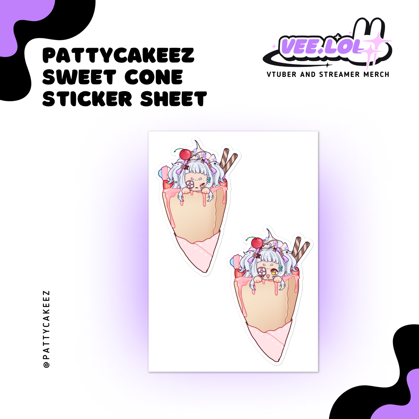 PattyCakeez Sweet Cone Sticker Sheet