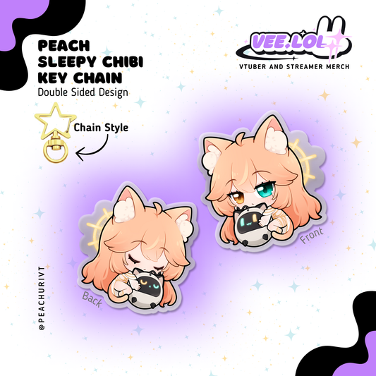 Peach Sleepy Chibi Key Chain