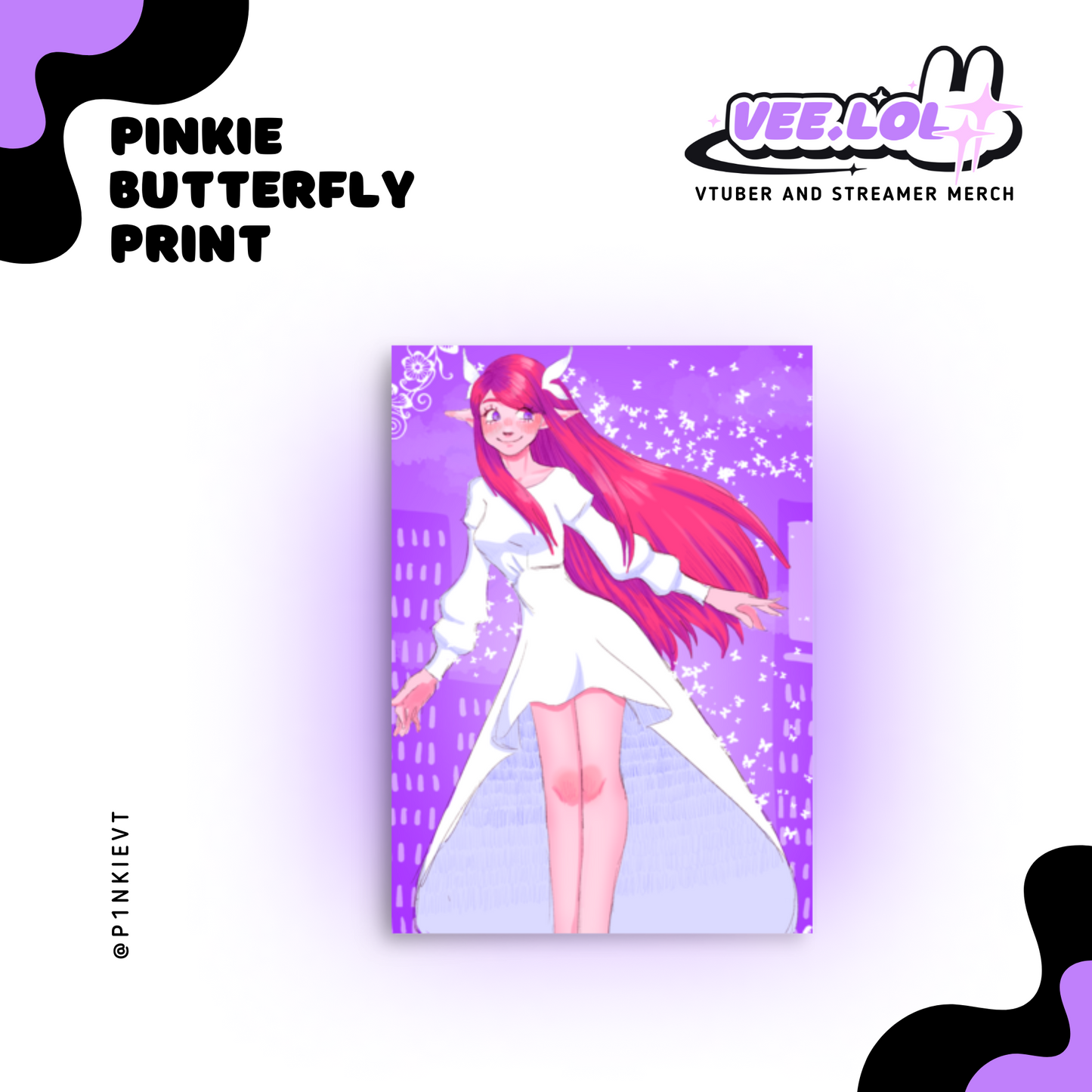 Pinkie Butterfly Print