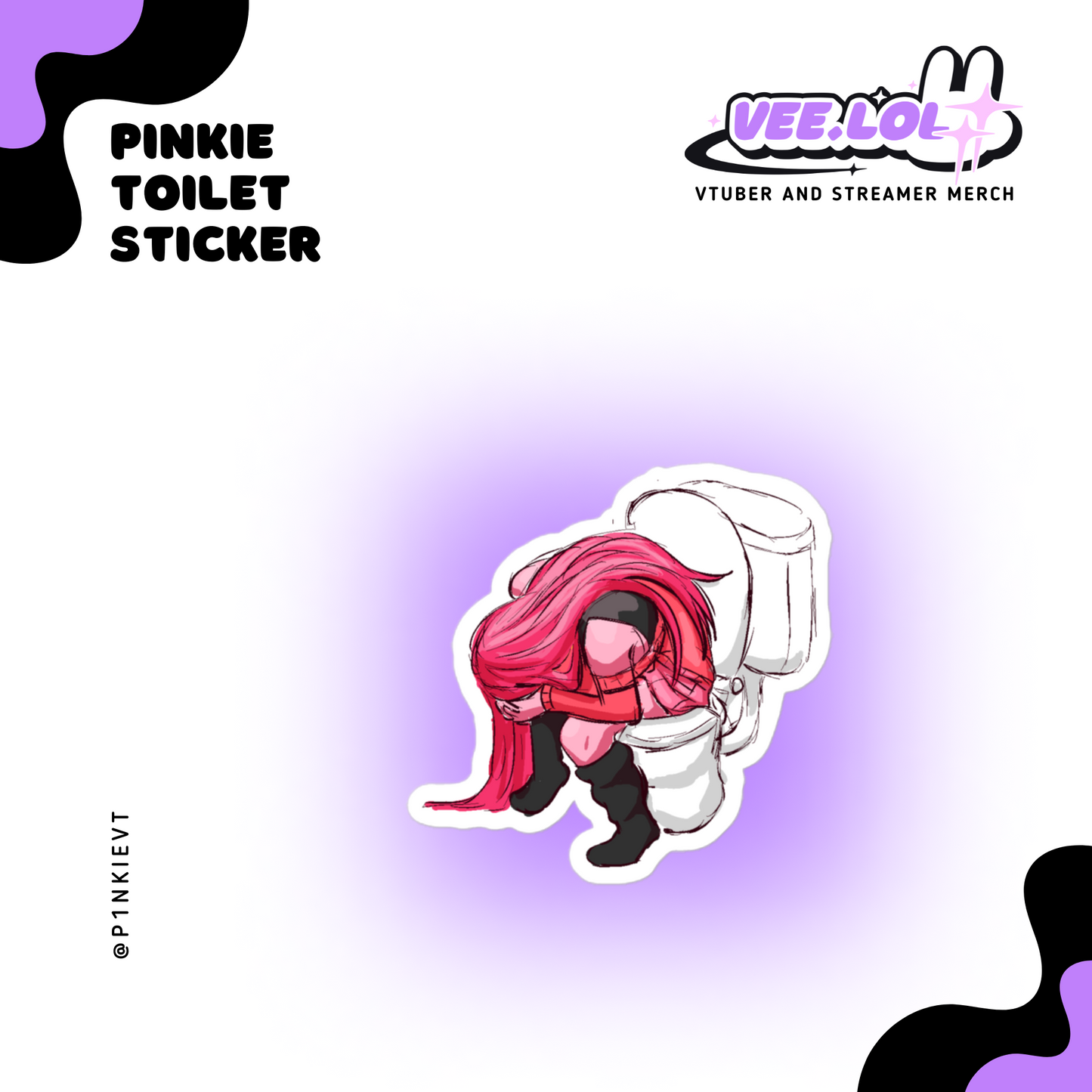 Pinkie Toilet Sticker